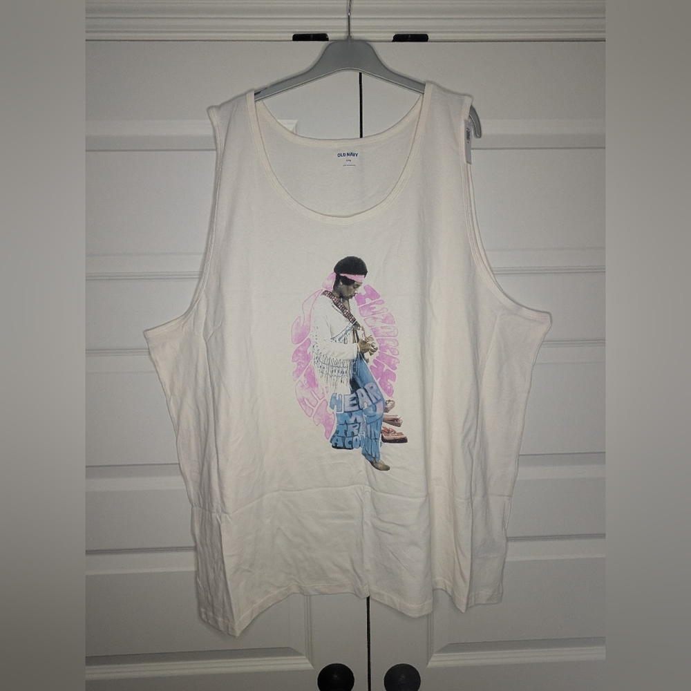 NWT Old Navy XXXXL Jimi Hendrix Sea Salt Tank Top